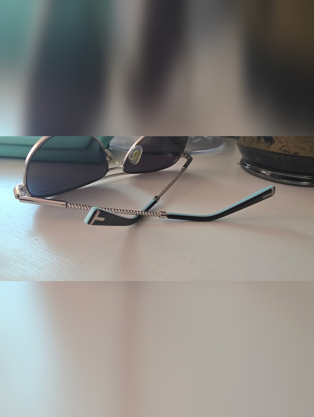 Tiffany & Co. Women's Silver Aviator Gradient Sunglasses - Picture 5 of 6